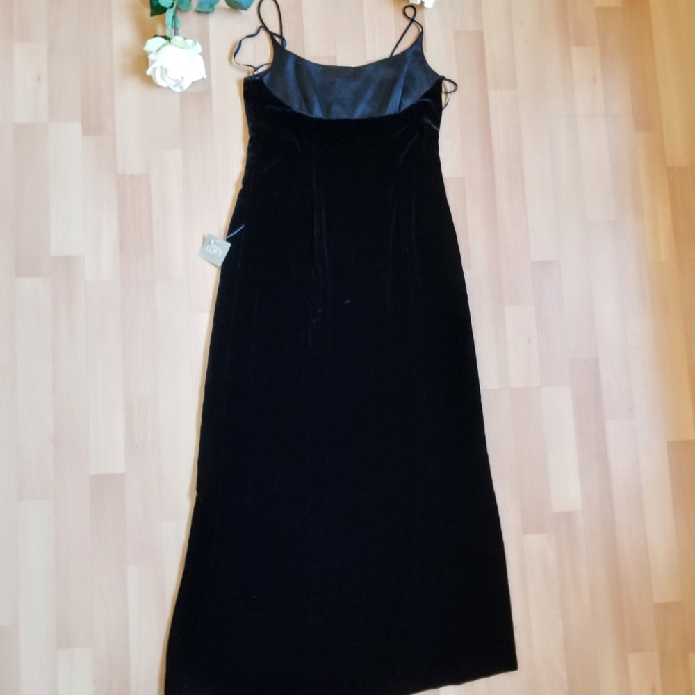 Loft black velvet gown NWT